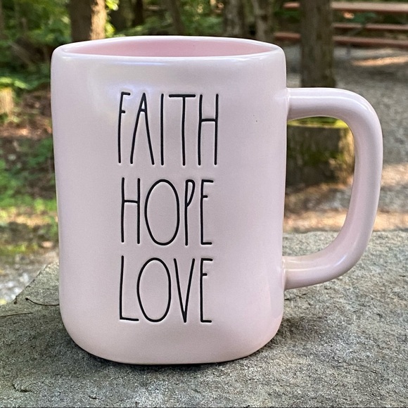 Rae Dunn Other - FAITH HOPE LOVE mug pink RAE DUNN mug